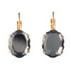 Crystal Silver Night Baroque Mirror Earrings, Gold Plated